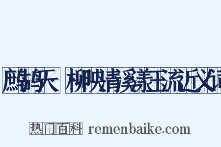 鹧鸪天·柳映清溪漾玉流近义词是什么意思的图片